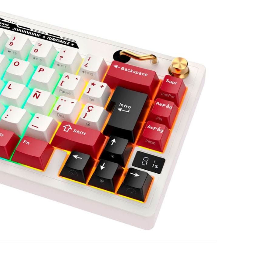 TECLADO INALAMBRICO ROYAL KLUDGE RK M65 FAMICOM – CREAMY - 3