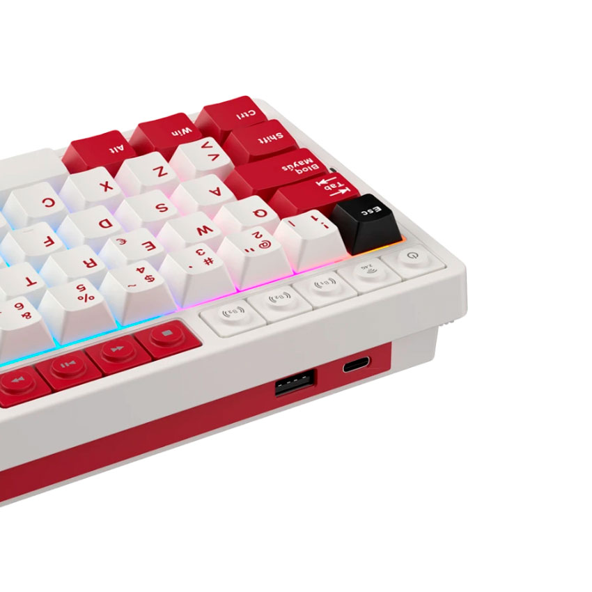 TECLADO INALAMBRICO ROYAL KLUDGE RK M65 FAMICOM – CREAMY - 4