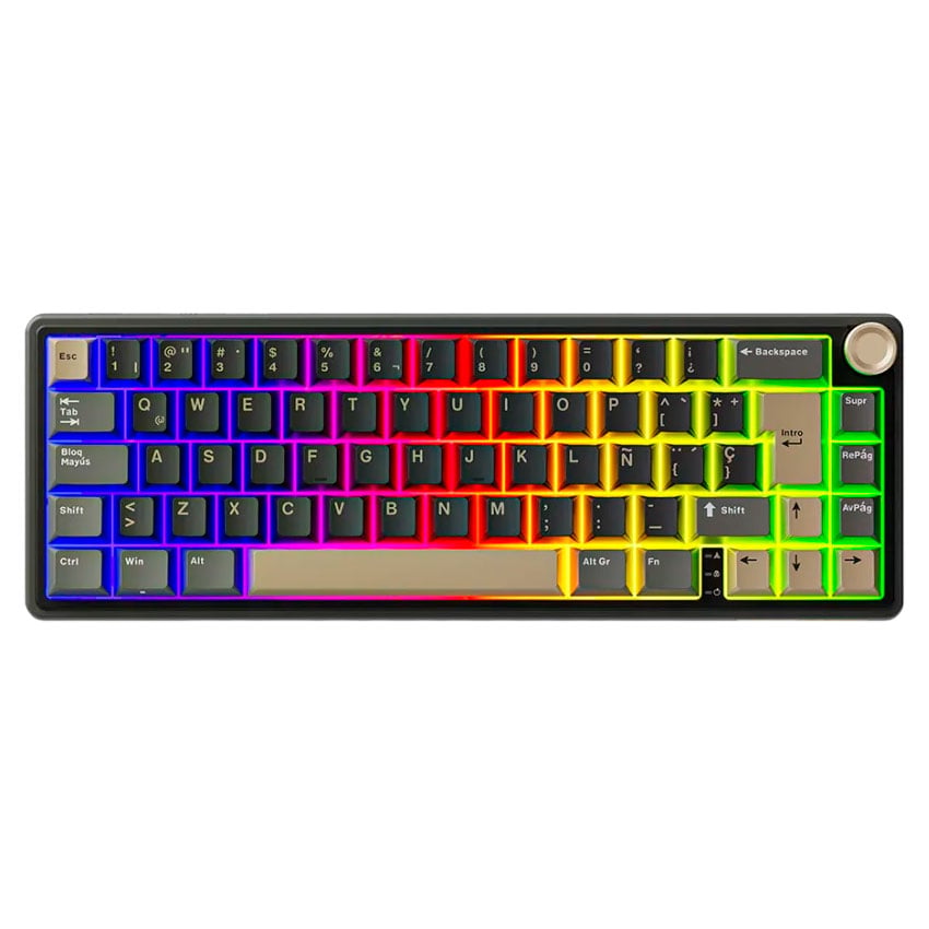 TECLADO ROYAL KLUDGE RK R65 CABLEADO PHANTOM - CHARTREUSE SWITCH - 1