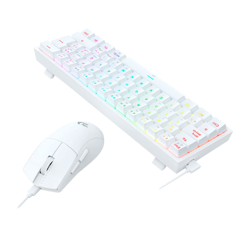 COMBO GAMER REDRAGON S143 TECLADO MECÁNICO K617RGB FIZZ SP ESPAÑOL + MOUSE M724 WHITE RGB 12400 DPI - 3