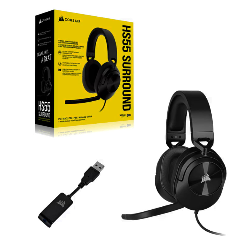 AUDIFONO PARA JUEGOS CORSAIR HS55 SURROUND CON DOLBY AUDIO 7.1 Y MICRÓFONO CERTIFICADO DISCORD - 3