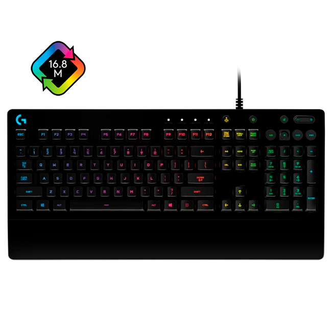 TECLADO GAMER LOGITECH G213 RGB CON REPOSAMANOS Y RESISTENCIA A SALPICADURAS - 4