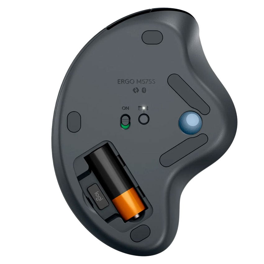 MOUSE LOGITECH ERGO M575S TRACKBALL SILENT WIRELESS BOLT/BLUETOOTH USB-A BLACK - 4