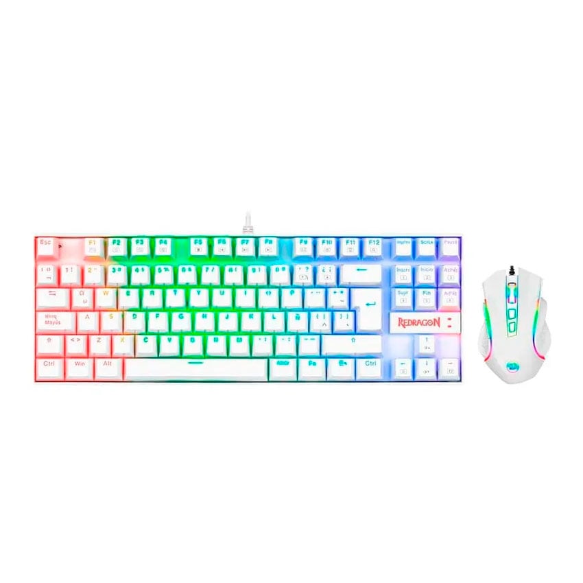 COMBO REDRAGON 2 EN 1 KUMARA + GRIFFIN, SPANISH K552RGB-BA-W-SP BLANCO - 1