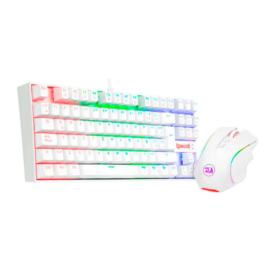 COMBO REDRAGON 2 EN 1 KUMARA + GRIFFIN, SPANISH K552RGB-BA-W-SP BLANCO - 2