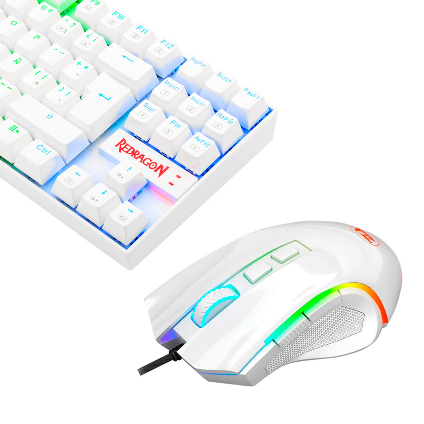 COMBO REDRAGON 2 EN 1 KUMARA + GRIFFIN, SPANISH K552RGB-BA-W-SP BLANCO - 3