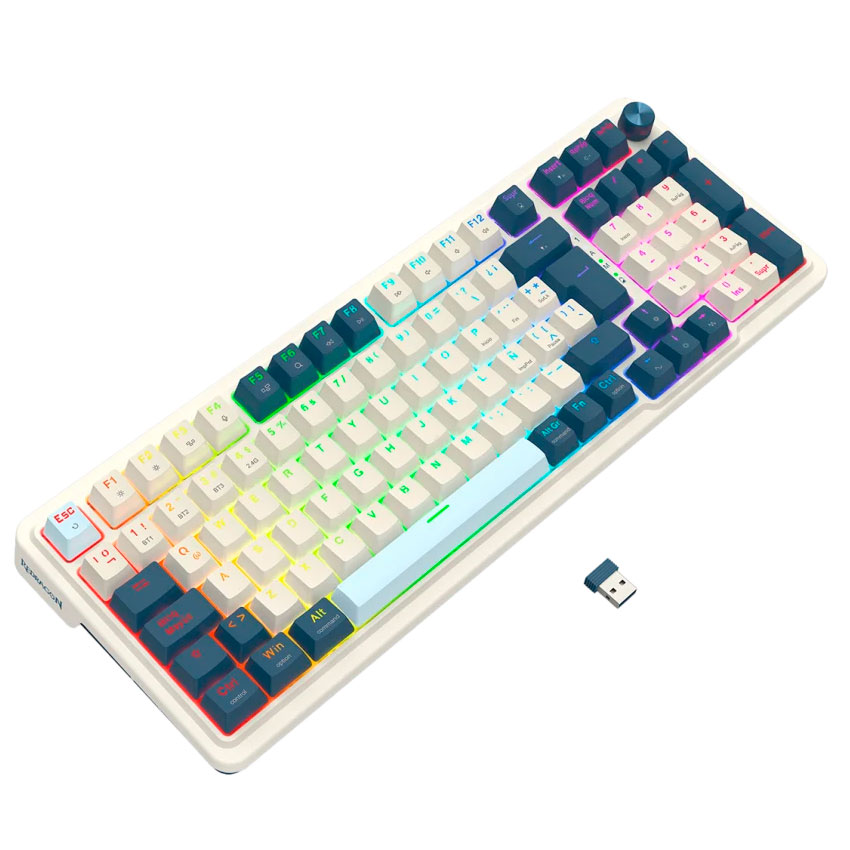 TECLADO MECÁNICO INALÁMBRICO REDRAGON EISA K686-RGB-PRO  WHITE/BLUE – ESPAÑOL - 3