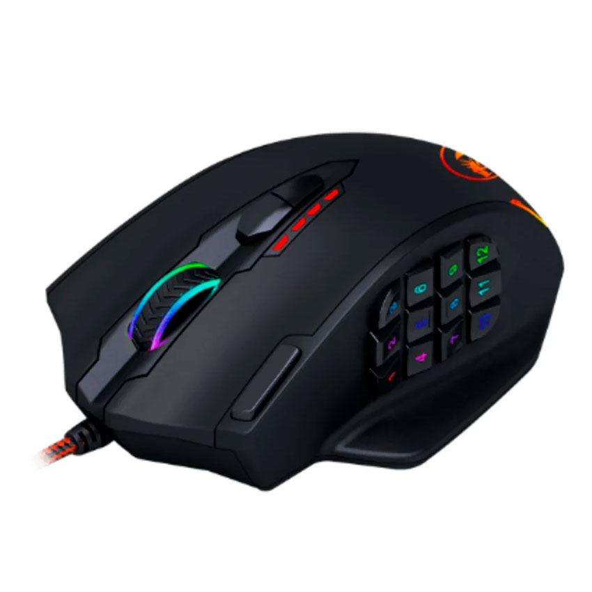 MOUSE GAMER REDRAGON IMPACT M908 CON 18 BOTONES NEGRO RGB - 1