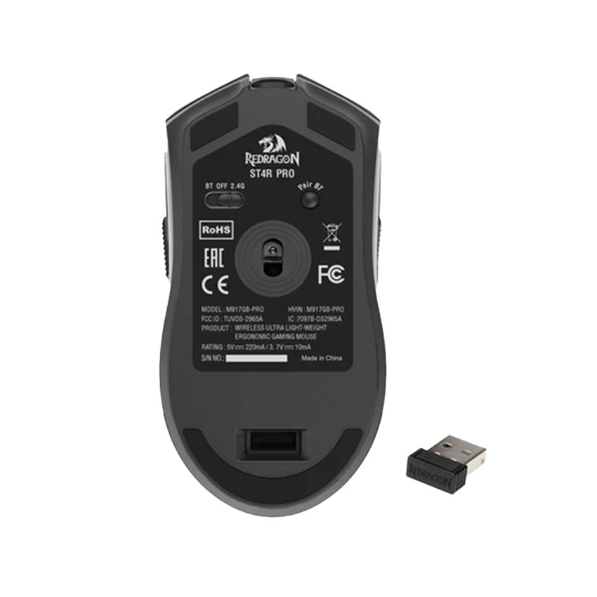 MOUSE REDRAGON ST4R PRO M917GB-PRO WIRELESS 2.4 GHZ BLUETOOTH - 4