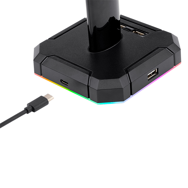 SOPORTE PARA AURICULARES CON HUB USB REDRAGON SCEPTER PRO HA300 - 4