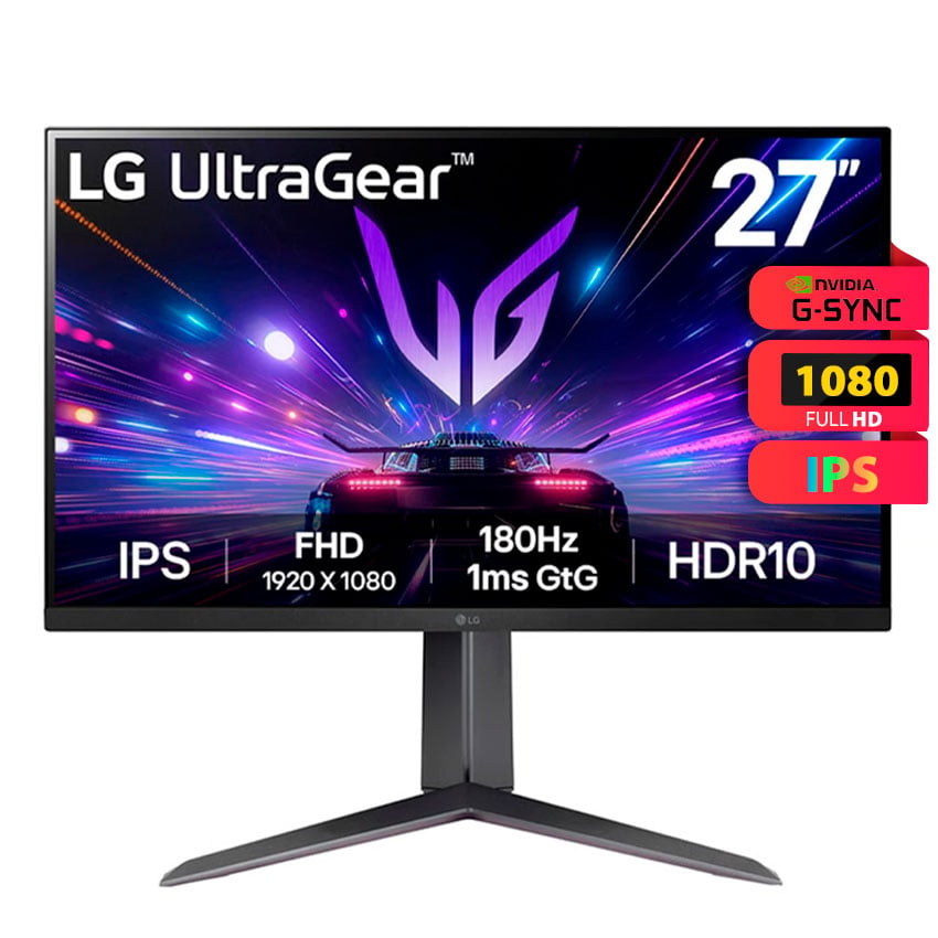 MONITOR LG ULTRAGEAR 27” IPS GAMING 180HZ G-SYNG IPS 1MS (GTG), HDR10 – 27GS65F-B - 1