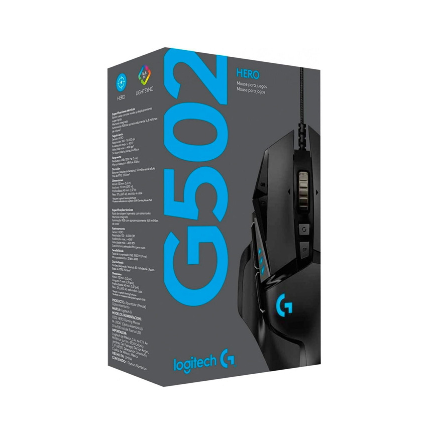 MOUSE LOGITECH G502 HERO GAMER RGB 16000 DPI NEGRO - 4