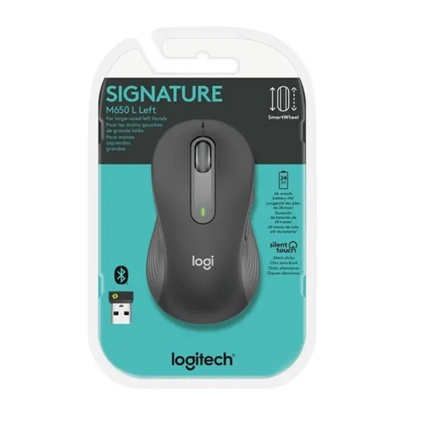 MOUSE LOGITECH SIGNATURE M650 SILENT LARGE LEFT - PARA ZURDOS - NEGRO - 4