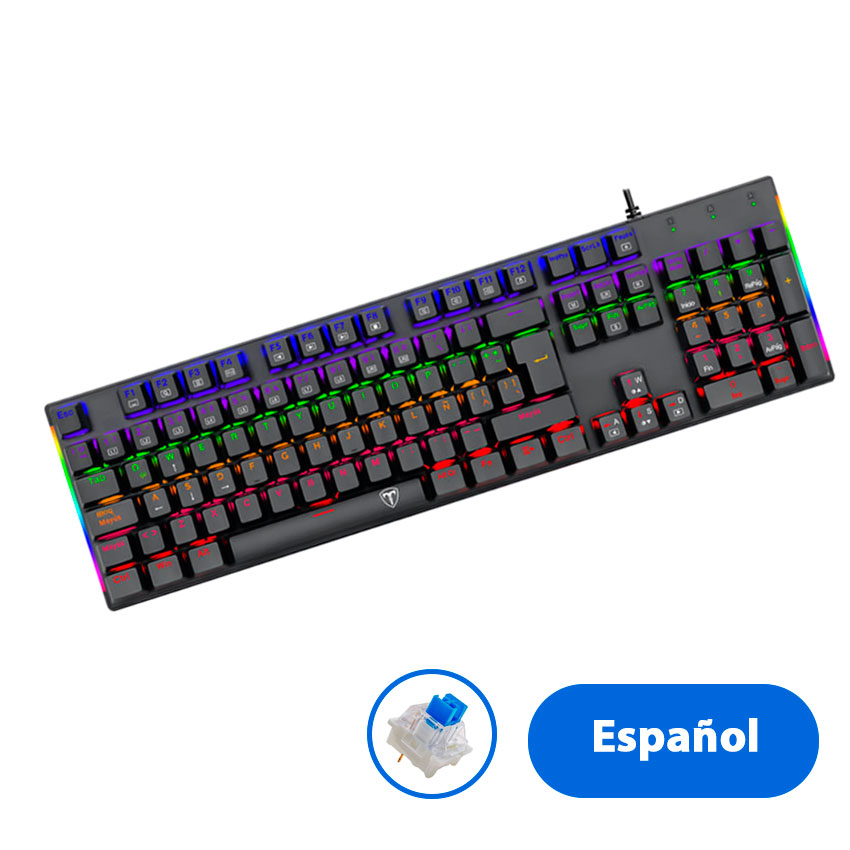 TECLADO MECÁNICO T-DAGGER NAXOS T-TGK310-BL-SP RAINBOW BLUE - 1