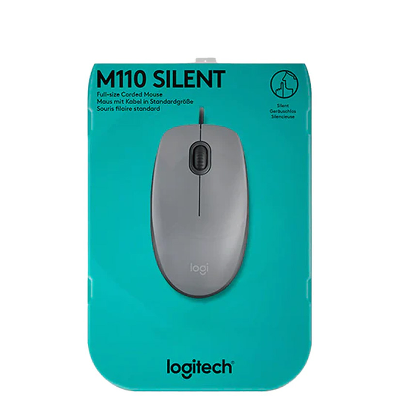 MOUSE SILENCIOSO LOGITECH M110 CABLEADO USB GRIS - 5