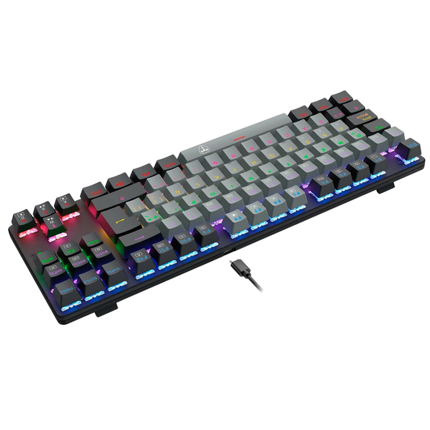 TECLADO MECÁNICO T-DAGGER BORA RAINBOW TKL, RED SWITCH, ESPAÑOL – GREY/BLACK - 4
