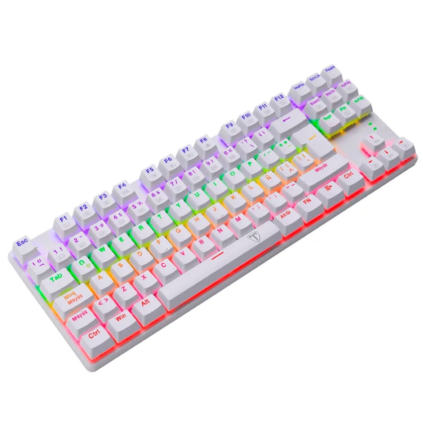 TECLADO T-DAGGER BORA WHITE T-TGK313W-RD-SP RAINBOW MECÁNICO ESPAÑOL RED - 2