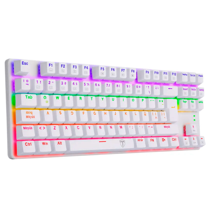 TECLADO T-DAGGER BORA WHITE T-TGK313W-RD-SP RAINBOW MECÁNICO ESPAÑOL RED - 3