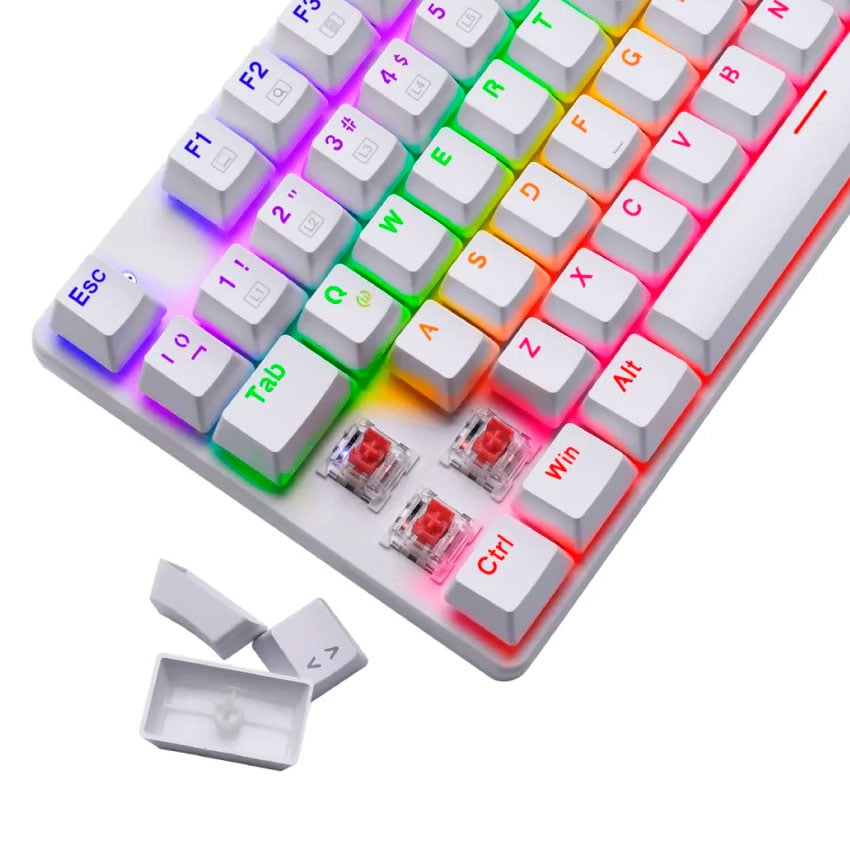 TECLADO T-DAGGER BORA WHITE T-TGK313W-RD-SP RAINBOW MECÁNICO ESPAÑOL RED - 5