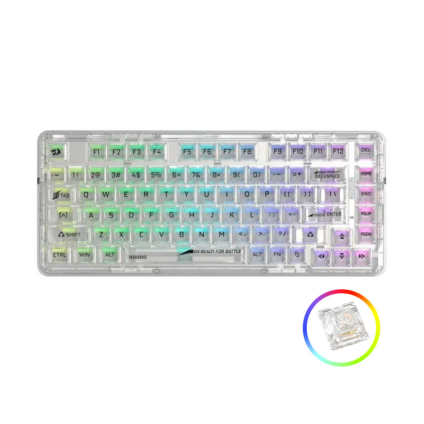 TECLADO MECÁNICO REDRAGON ELF PRO K649CT TRANSLÚCIDOS BLANCO - 1