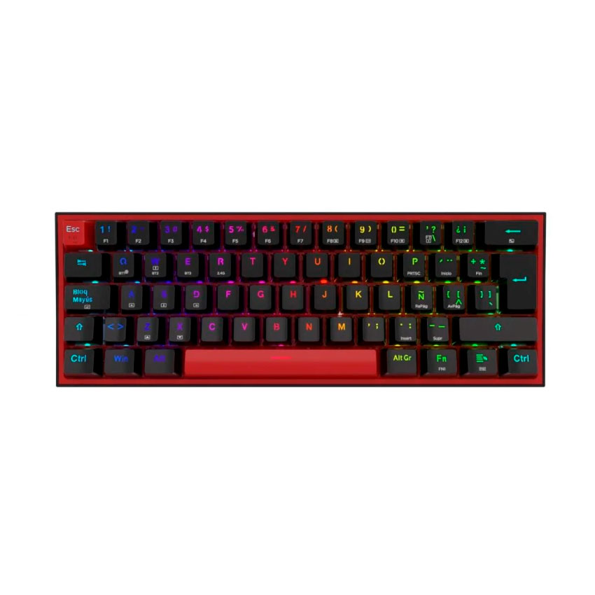 TECLADO REDRAGON FIZZ PRO K616-RGB-B WIRELESS 60% BLACK - 1