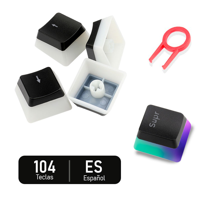 KEYCAPS REDRAGON SCARAB ESPAÑOL LATAM A130B-SP NEGRO PBT - 1