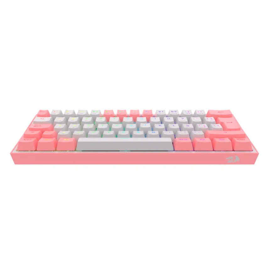 TECLADO MECÁNICO GAMER REDRAGON FIZZ PRO K616-RGB-PW WIRELESS 60% RGB –white/rosa (ESPAÑOL) - 2