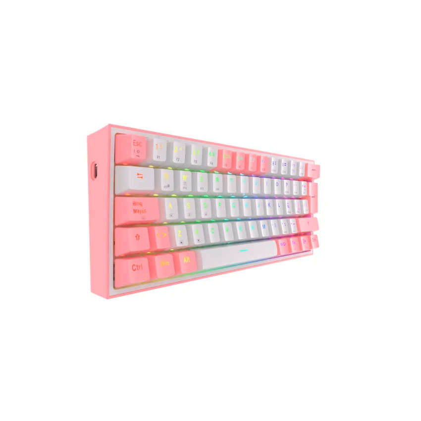 TECLADO MECÁNICO GAMER REDRAGON FIZZ PRO K616-RGB-PW WIRELESS 60% RGB –white/rosa (ESPAÑOL) - 3