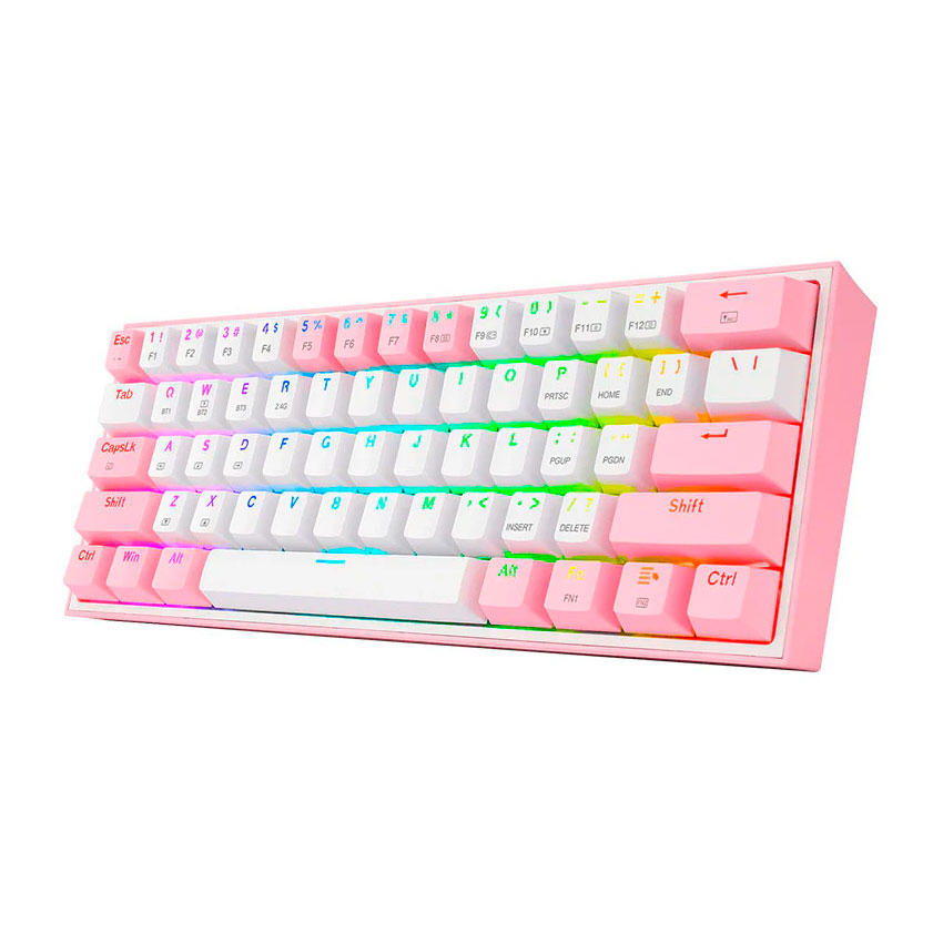 TECLADO MECÁNICO GAMER REDRAGON FIZZ PRO K616-RGB-PW WIRELESS 60% RGB –white/rosa (ESPAÑOL) - 4