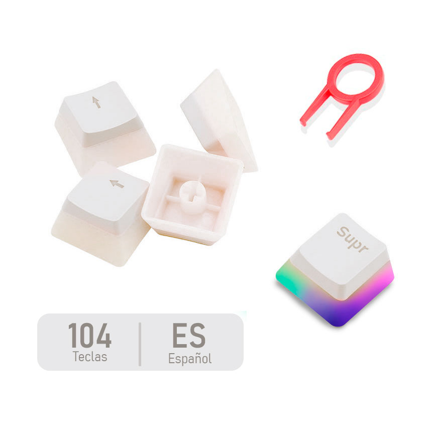 KEYCAPS TECLAS REDRAGON SCARAB BLANCO ESPAÑOL LATAM A130W-SP - 1