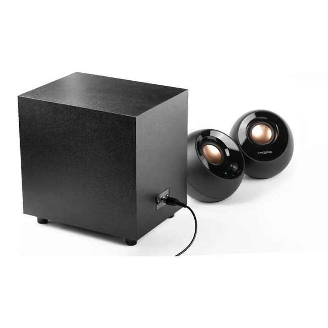 PARLANTE CREATIVE PEBBLE PLUS 2.1 CON SUBWOOFER USB – POTENCIA Y DISEÑO MINIMALISTA - 2