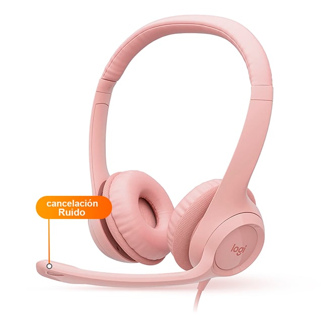 AUDIFONO LOGITECH H390 USB CANCELACIÓN DE RUIDO – ROSA - 1