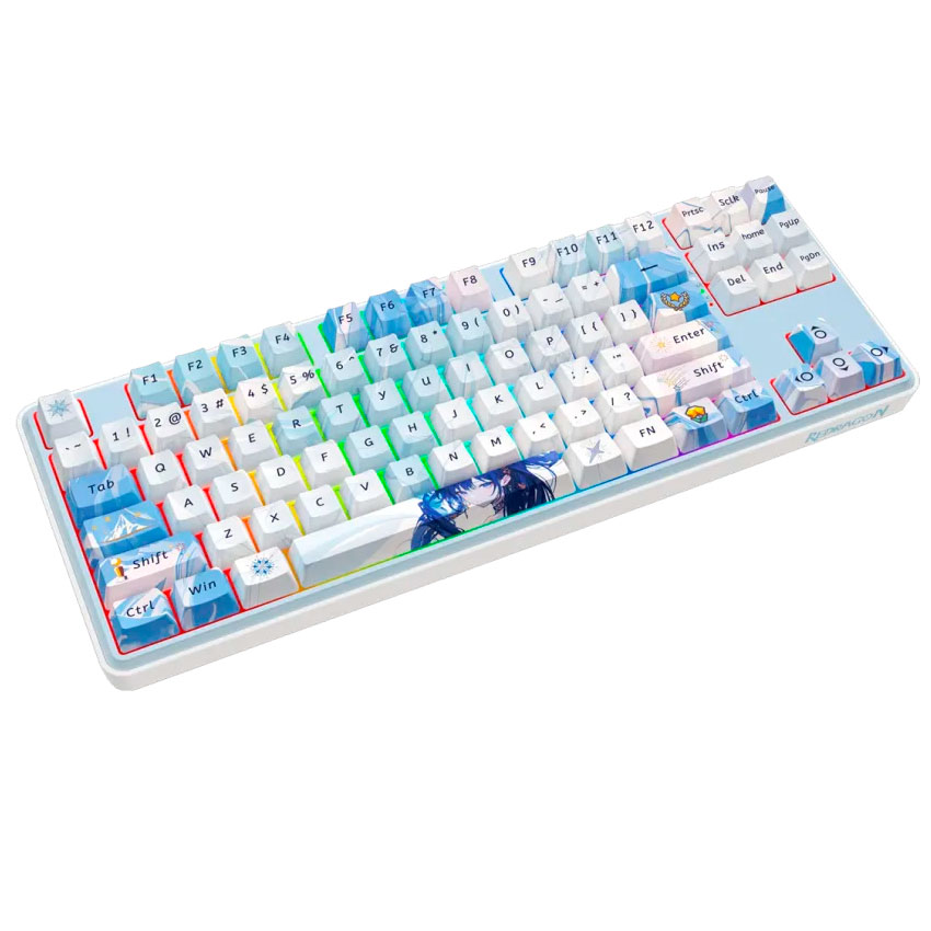 TECLADO REDRAGON STARD BLADE RGB-PRO WIRELESS ENGLISH K707AK BLUE ANIME - 2