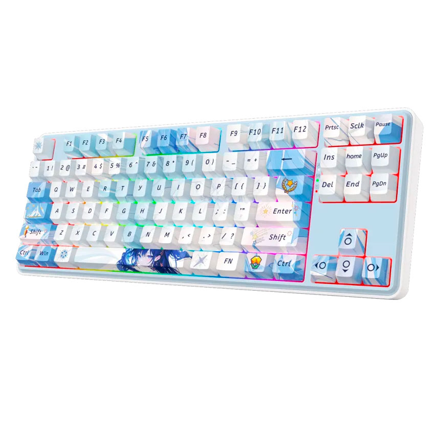 TECLADO REDRAGON STARD BLADE RGB-PRO WIRELESS ENGLISH K707AK BLUE ANIME - 3