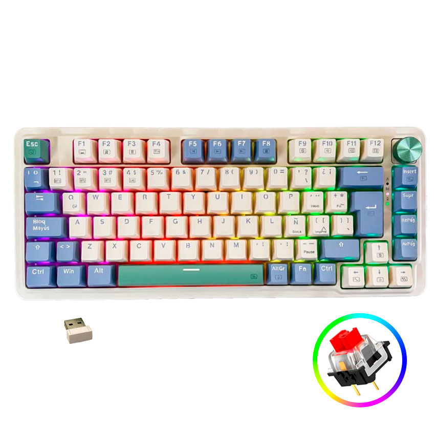 TECLADO REDRAGON UCALPRO-RGB K673CPG WIRELESS 75% MECÁNICO ESPAÑOL - 1