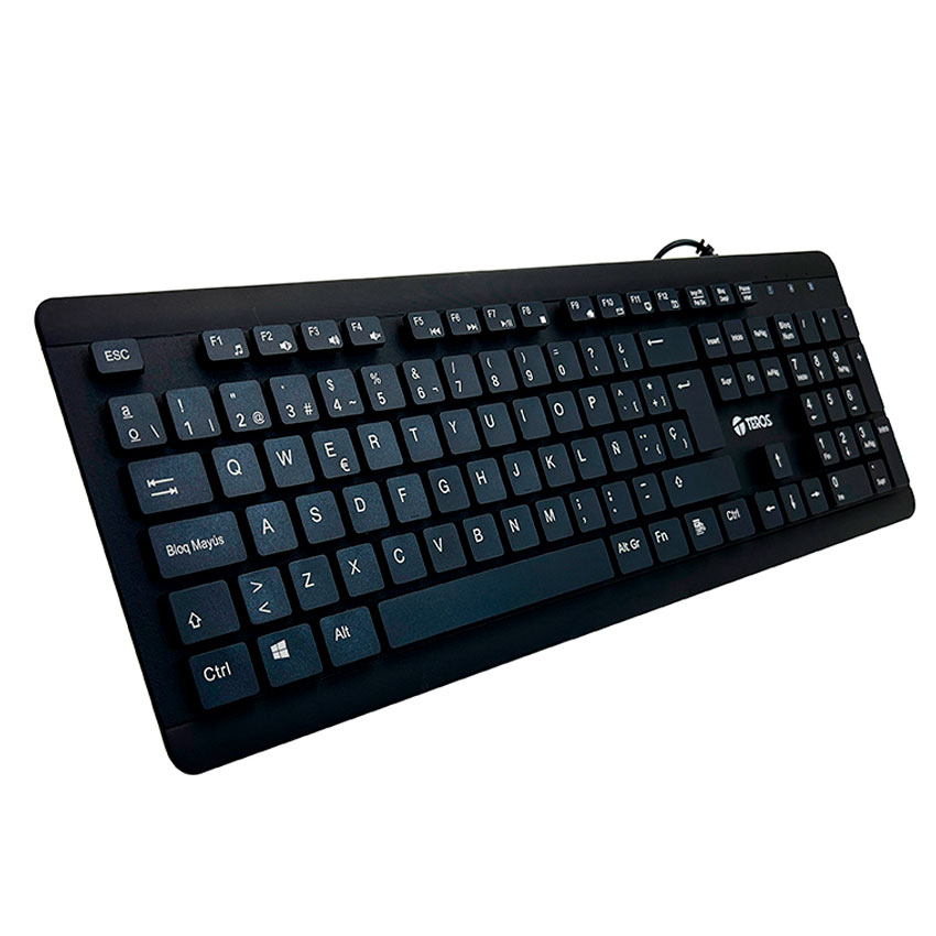 TECLADO LAVABLE TEROS TE-4065N, IPX7, USB, NEGRO - 1