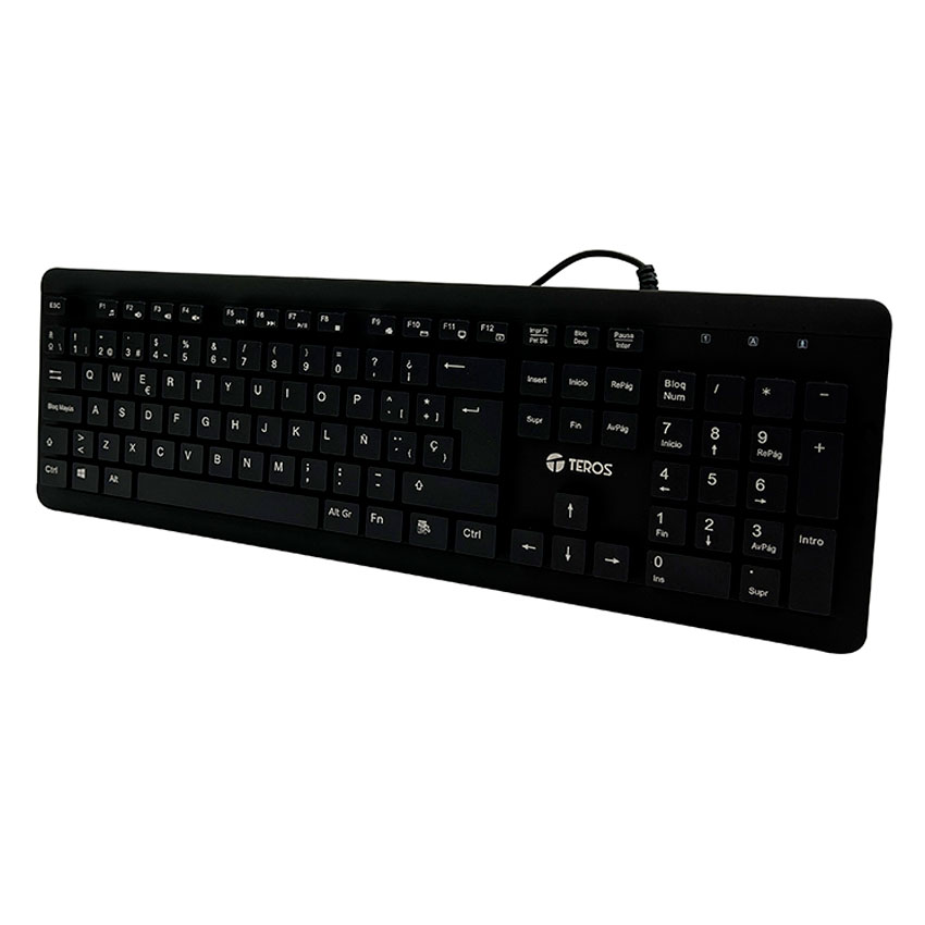 TECLADO LAVABLE TEROS TE-4065N, IPX7, USB, NEGRO - 5