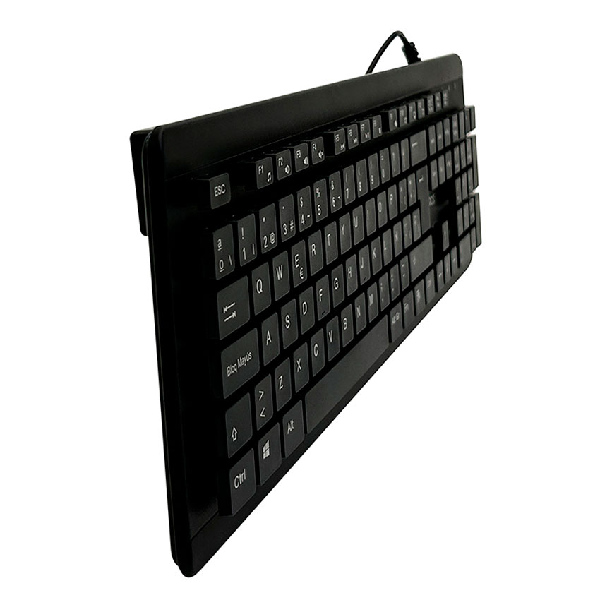 TECLADO LAVABLE TEROS TE-4065N, IPX7, USB, NEGRO - 7
