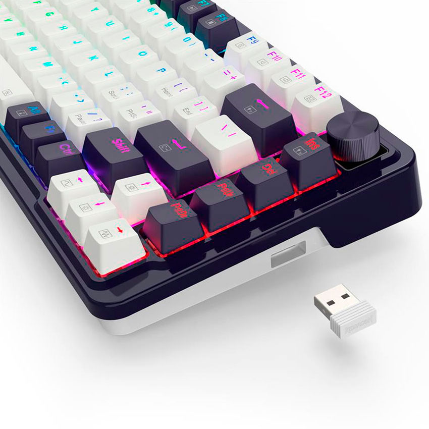 TECLADO REDRAGON UCALPRO-RGB WIRELESS SPANISH K673WB WHITEBLACK - 4