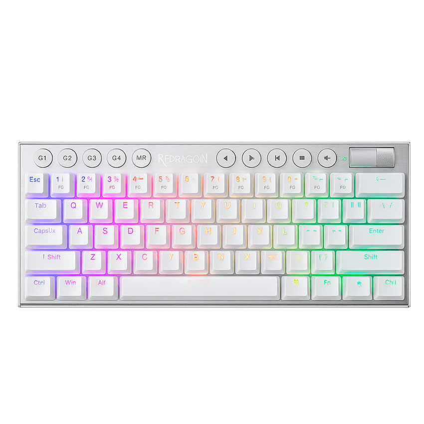 TECLADO REDRAGON HORUS K632-RGB WHITE RED SWITCH - 1