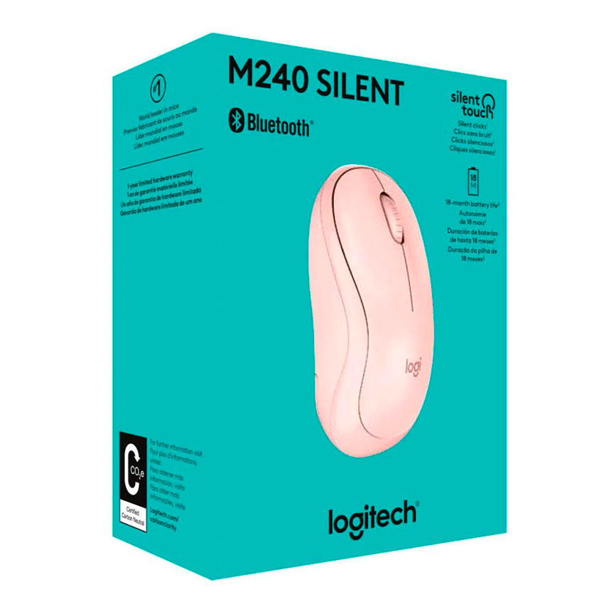 MOUSE INALÁMBRICO LOGITECH M240 SILENT BLUETOOTH ROSA - 6