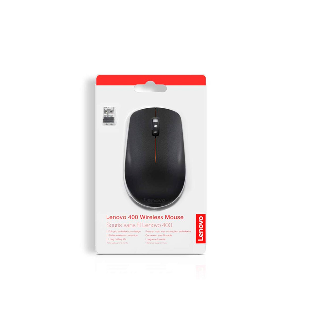 MOUSE INALÁMBRICO LENOVO 400 – 2.4 GHZ, 1200 DPI, NEGRO - 3