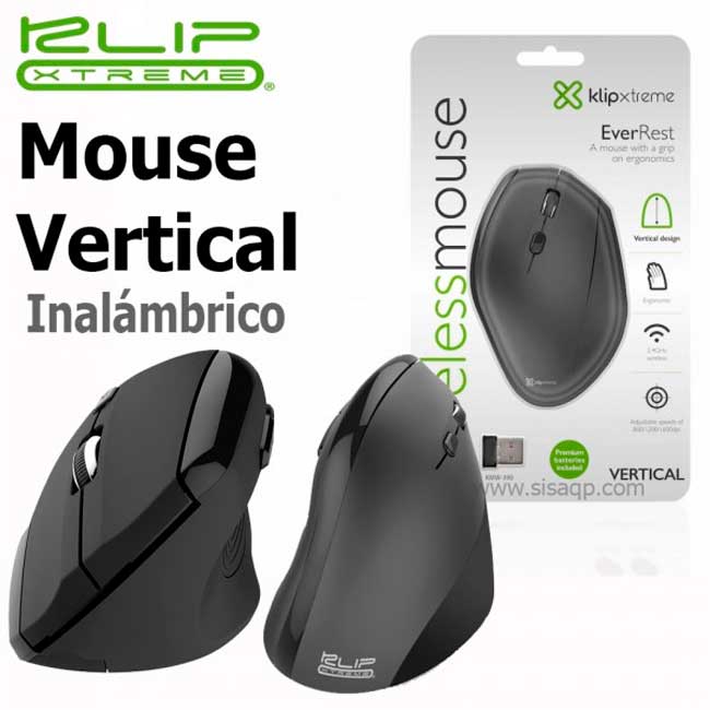MOUSE INALÁMBRICO VERTICAL KLIP XTREME EVERREST KMW-390 – 2.4 GHZ, 1600 DPI, ERGONÓMICO - 1