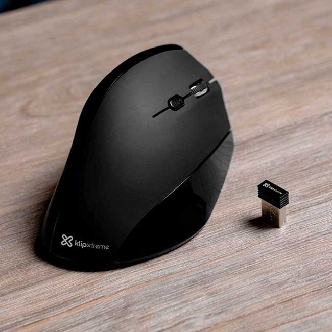 MOUSE INALÁMBRICO VERTICAL KLIP XTREME EVERREST KMW-390 – 2.4 GHZ, 1600 DPI, ERGONÓMICO - 4