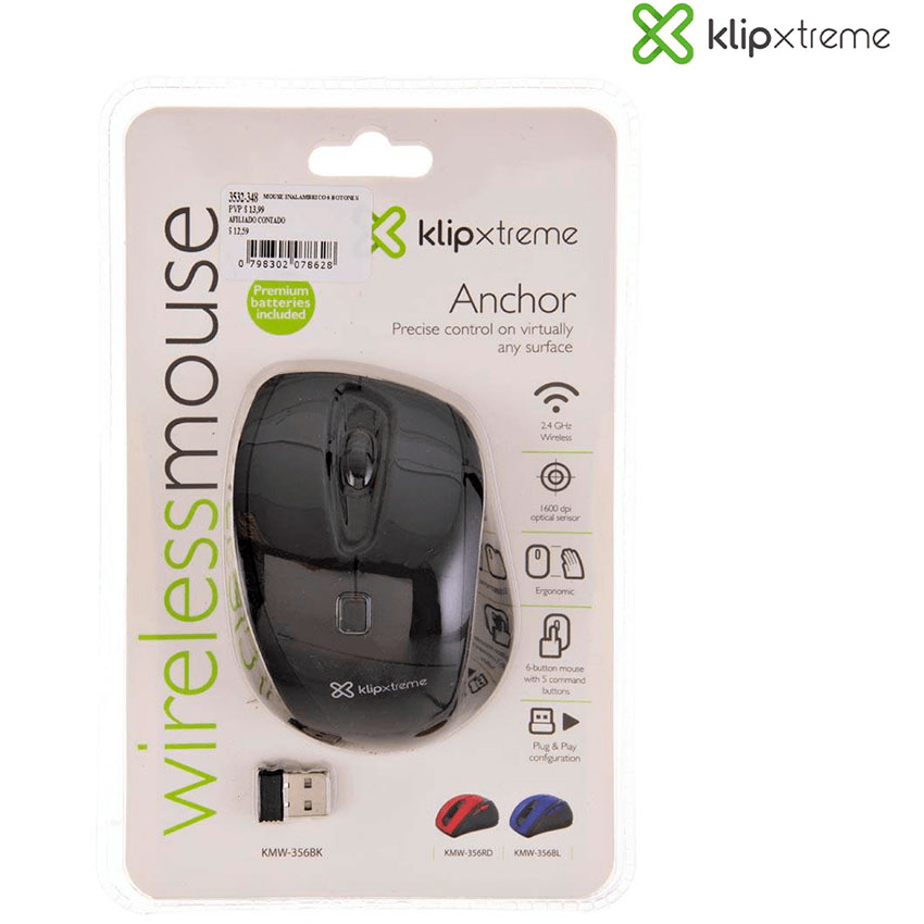 MOUSE KLIPXTREME VECTOR KMW-330BK 1600 DPI WIRELESS - 1