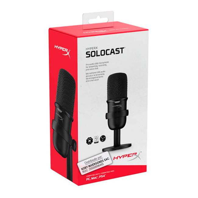 MICROFONO HYPERX SOLOCAST CONDENSADOR USB NEGRO - 2