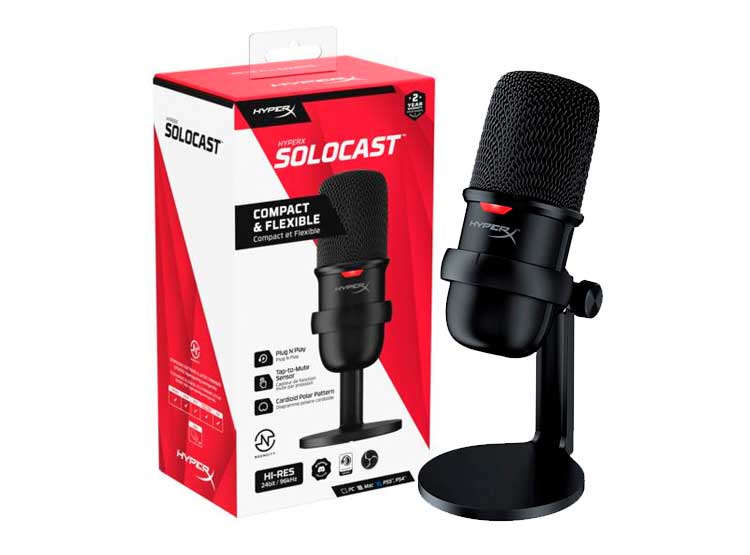 MICROFONO HYPERX SOLOCAST CONDENSADOR USB NEGRO - 4