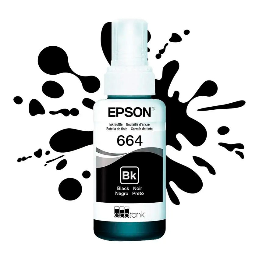 BOTELLA DE TINTA EPSON NEGRA T664 ORIGINAL – RENDIMIENTO 4500 PÁG - 1