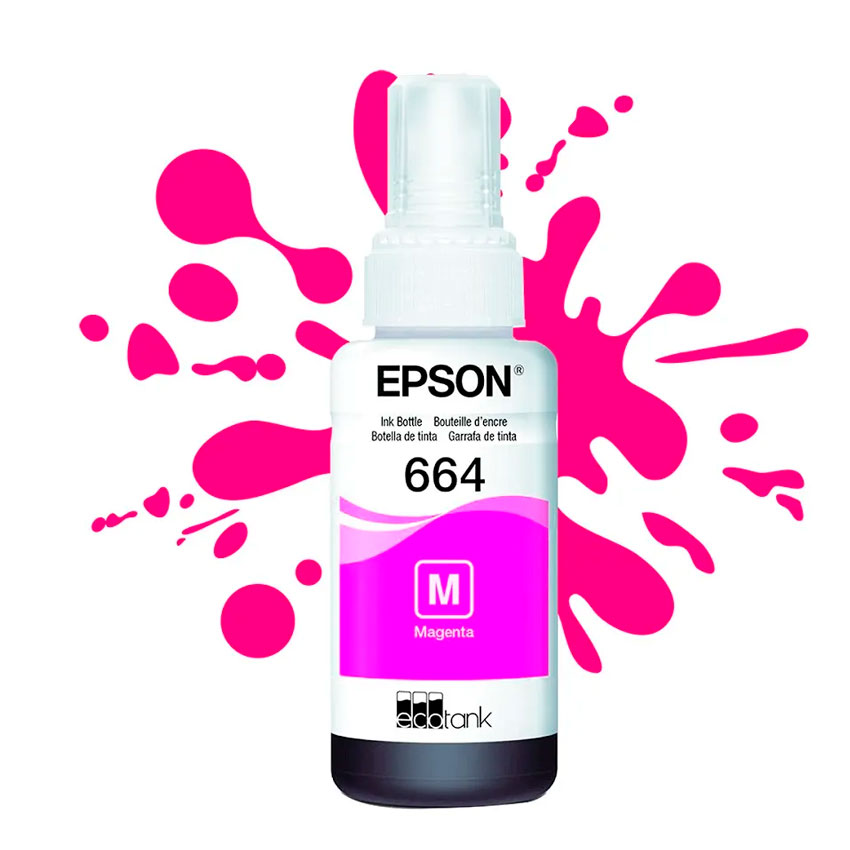 BOTELLA DE TINTA EPSON MAGENTA T664 – ORIGINAL DE ALTO RENDIMIENTO - 1