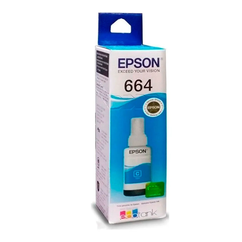 BOTELLA DE TINTA EPSON CIAN T664 – ORIGINAL DE ALTO RENDIMIENTO - 2